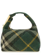 Burberry Peg Medium Check Pattern Duffel Bag Green