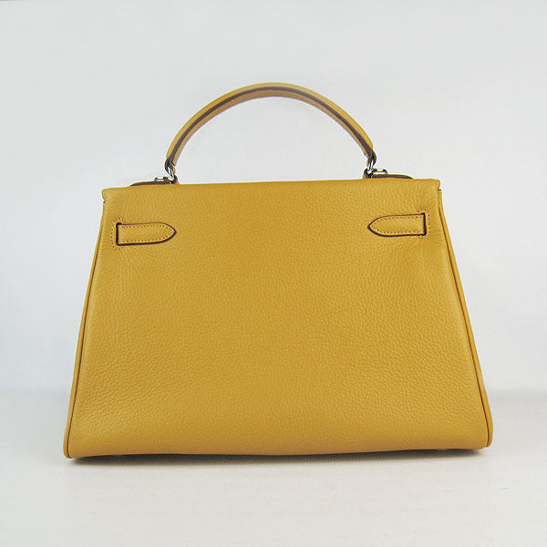 Hermes Kelly 32cm Togo Leather Handbag 6108 Yellow Silve