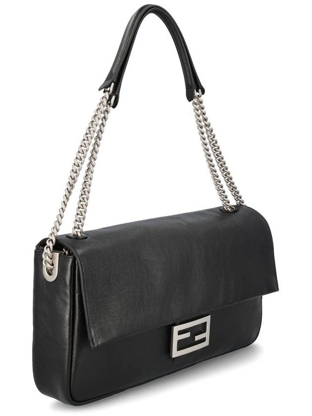 Fendi Baguette Chain Large Shoulder Bag Black