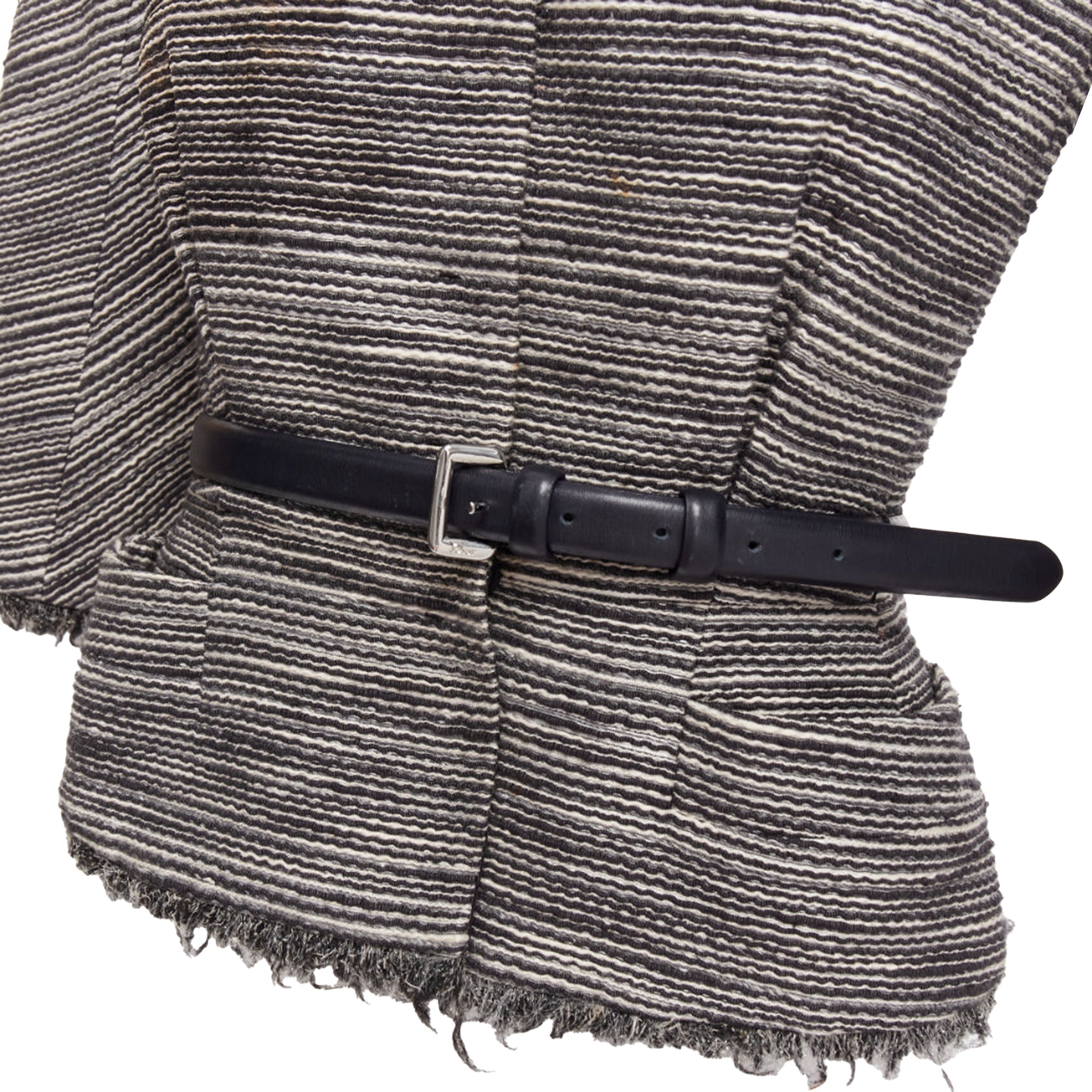 Christian Dior Applique Cotton Leather Belt Cropped Bar Jacket