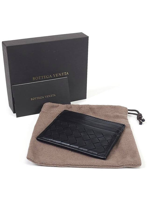 Bottega Veneta 624106 Intrecciato Black Card Wallet