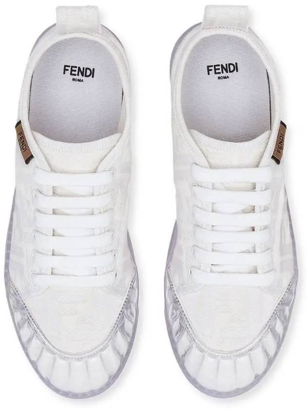 Fendi Women's FF Logo Canvas Low Top Sneakers White