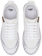 Fendi Women's FF Logo Canvas Low Top Sneakers White