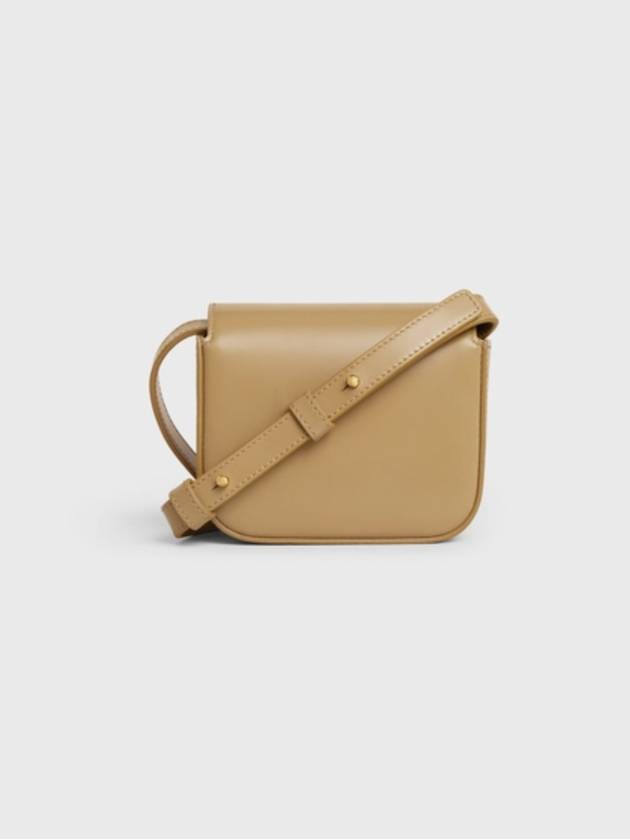 CELINE Triomphe Small Shiny Calfskin Cross Bag Olive
