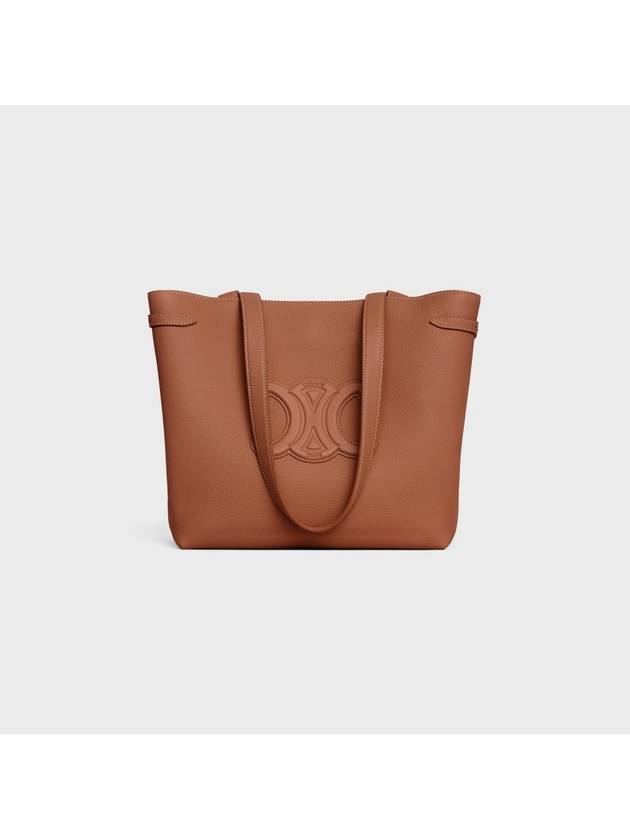 CELINE Cabas Anais Small Grain Calfskin Tote Bag Tan
