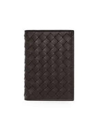 Bottega Veneta Intrecciato Flap Card Holder Dark Brown