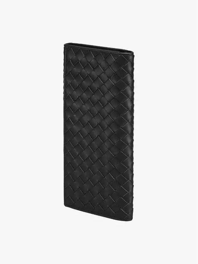 Bottega Veneta Intrecciato Continental Long Wallet Black