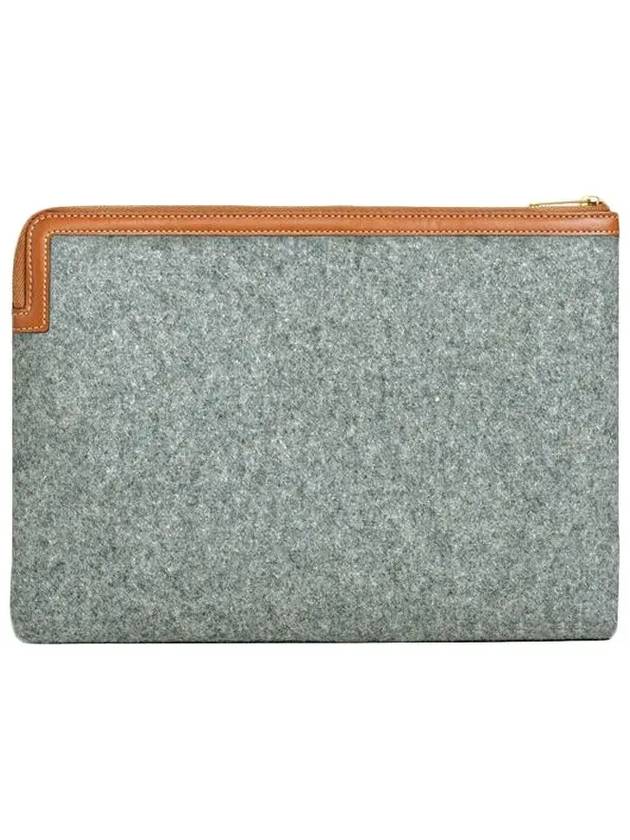 CELINE WoMen's Logo Pouch Bag Grey
