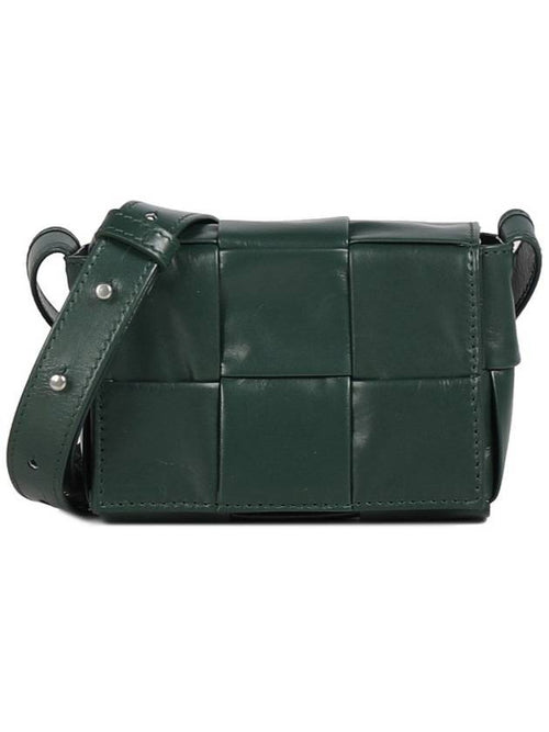 Bottega Veneta Cassette Small Leather Cross Bag Green