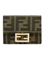 Fendi Baguette Micro Tri-fold Half Wallet Brown