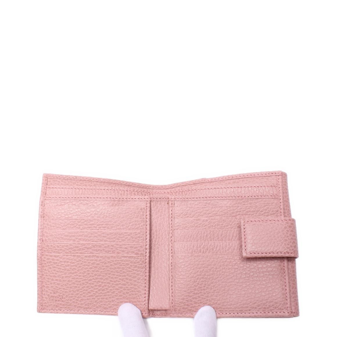 GUCCI Swing Bifold Wallet in Light Pink Beige Leather ITJPKQYL62TK