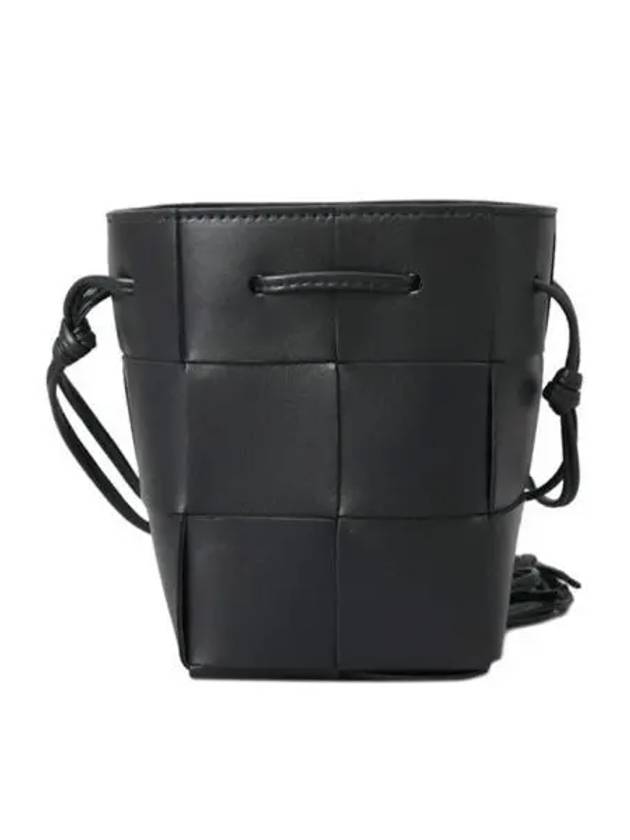Bottega Veneta Intrecciato Cassette Small Bucket Bag Black