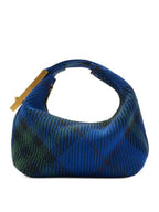 Burberry Peg Checked Duffel Bag Blue