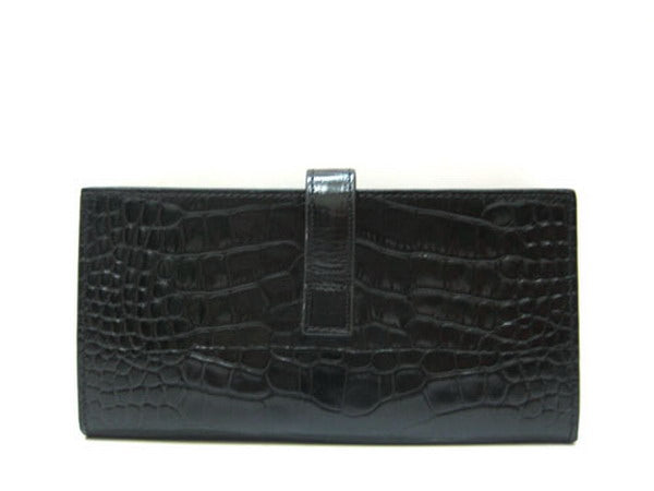 Hermes Wallet H1115 Ladies Wallet Black