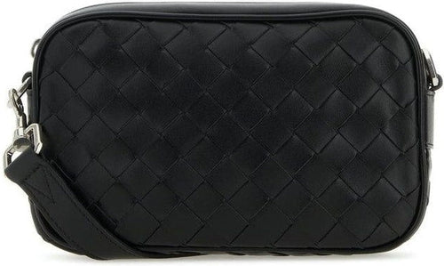 Bottega Veneta Men's Mini Intrecciato Camera Bag in Black | 765911V2HL1