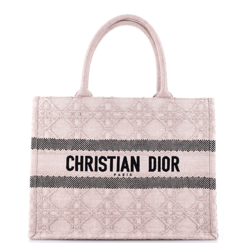 Dior Book Tote Cannage Embroidered Canvas Medium