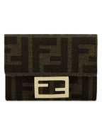 Fendi Baguette Micro Tri-fold Half Wallet Brown