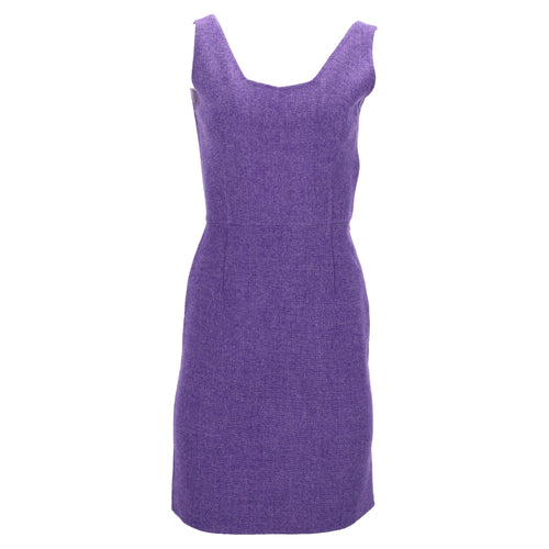 Christian Dior Mini Sleeveless Dress in Purple Wool