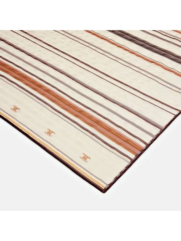 CELINE Beijing Square Striped Silk Scarf