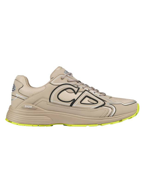 B30 CD Logo Patch Technical Fabric Low Top Sneakers Beige Dior