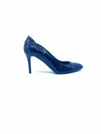 BURBERRY Size 7.5 Black Patent Leather Solid Pumps