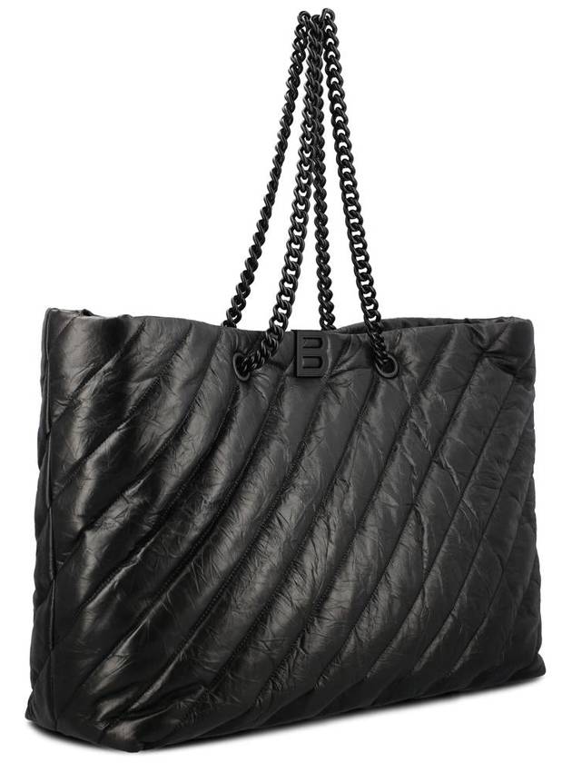 Balenciaga Crush Large Quilted Carry All Tote Bag Black