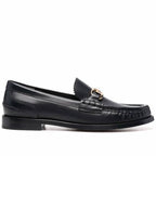 Fendi O'Lock Buckle Leather Loafers Black