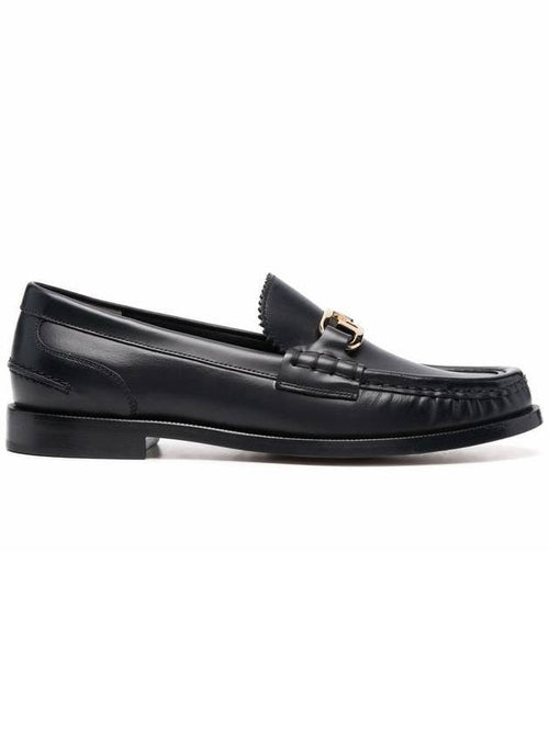 Fendi O'Lock Buckle Leather Loafers Black