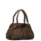 Fendi Zucca Logo  Mia Chain Handbag 8BR615 Brown Canvas Emmeline  Fendi