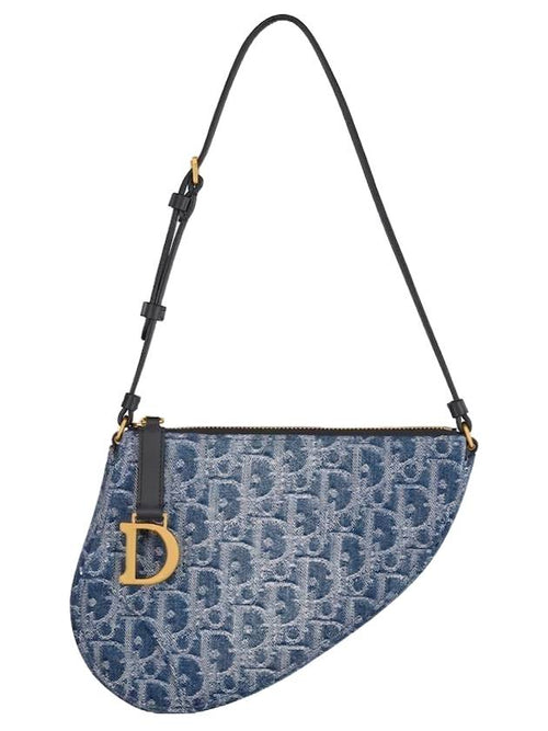 Saddle Rodeo Pouch Bag Blue Dior