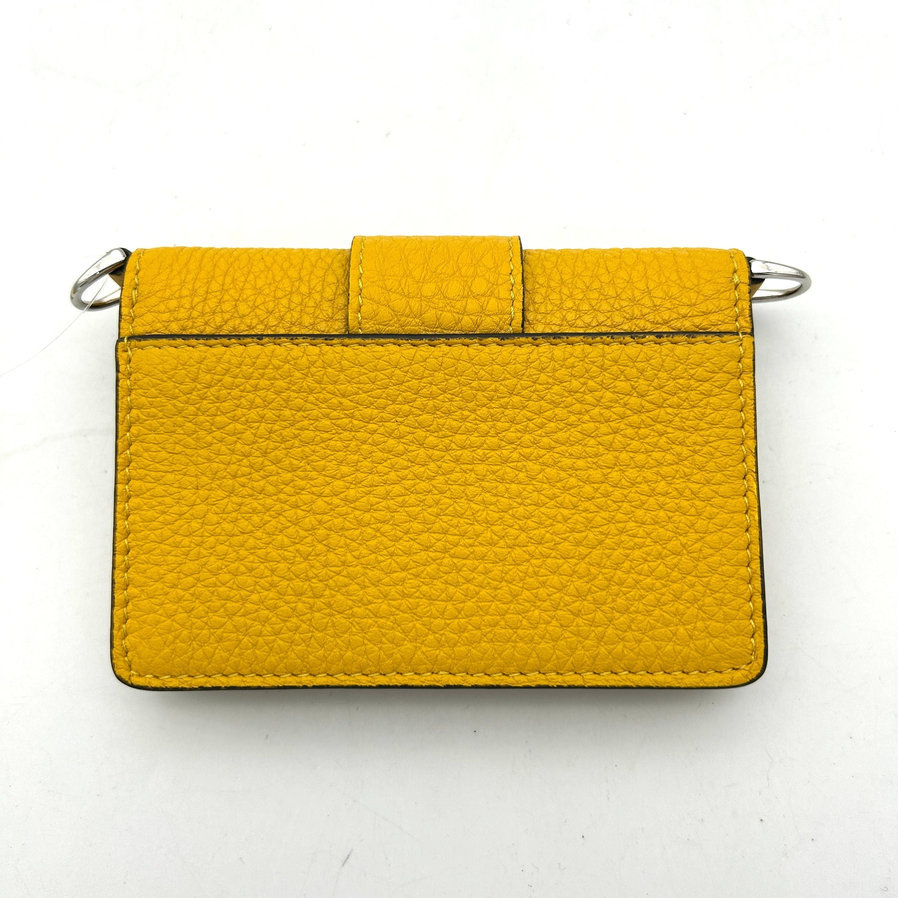 Flat baguette leather crossbody bag Fendi Yellow in Leather fe4435dd