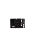 Balenciaga Logo Print Half Wallet Black