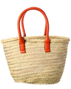 Chloe Marcie Medium Raffia & Leather Basket Tote