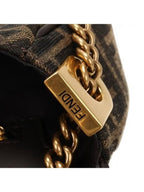 Fendi Baguette Chain FF Jacquard Medium Cross Bag Brown