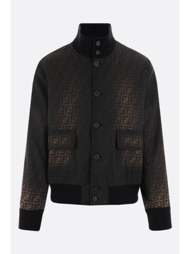 Fendi Canvas FF Bomber Jacket Brown