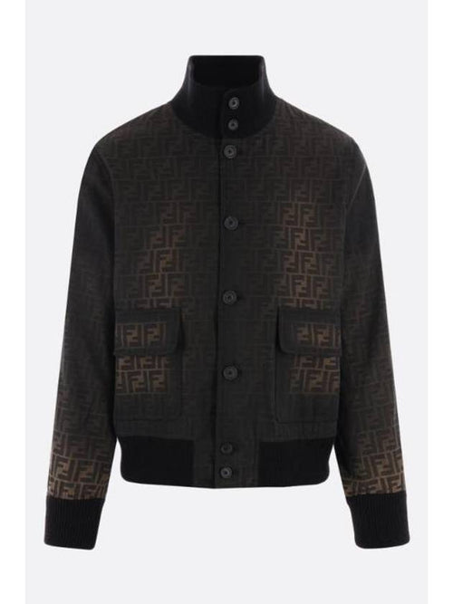 Fendi Canvas FF Bomber Jacket Brown