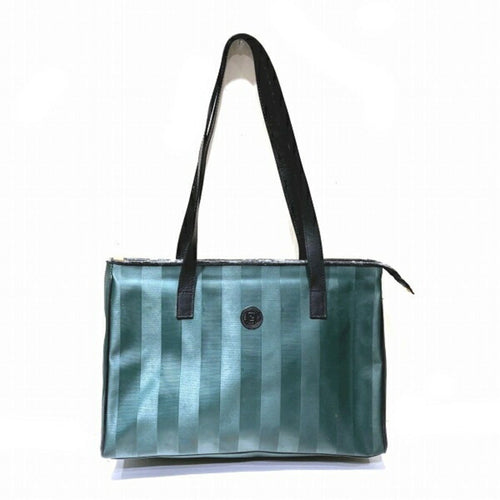 Fendi Pequin   Leather Pvc Shoulder Bag Tote Bag ()