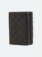 Bottega Veneta Intrecciato Tri-Fold Half Wallet Black