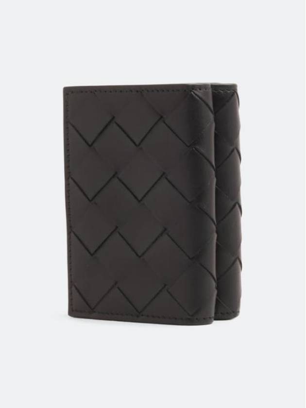 Bottega Veneta Intrecciato Tri-Fold Half Wallet Black