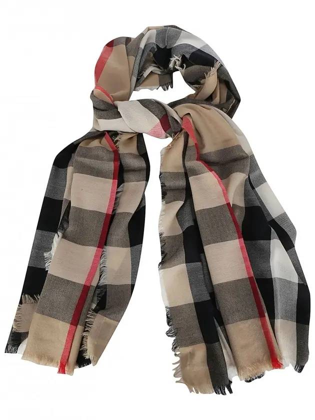 Burberry Lightweight Check Cashmere Scarf Beige