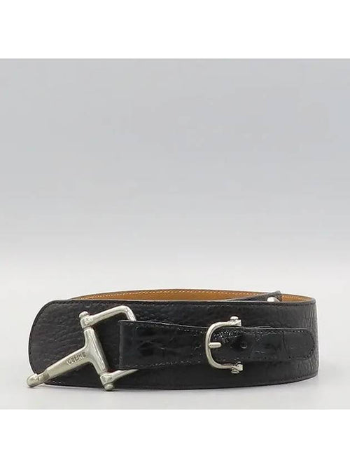 CELINE Silver horsebit decorated women s belt
