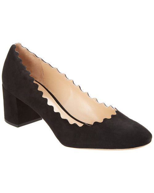 Chloe Lauren Scalloped Suede Pump