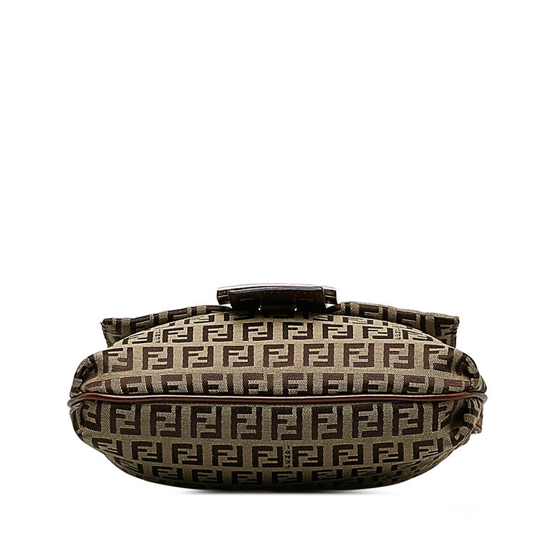 Fendi Zkino Sliding Shoulder Bag 8BT075 Beige Brown Canvas Leather Ladies Fendi