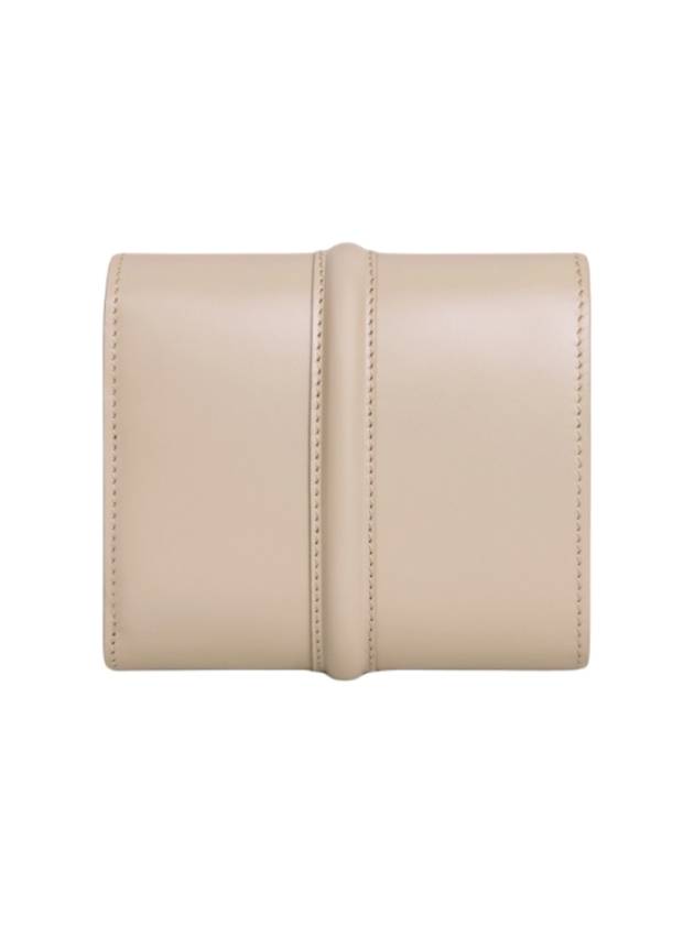 CELINE 16 Tri-Fold Small Shiny Calfskin Half Wallet Cappuccino