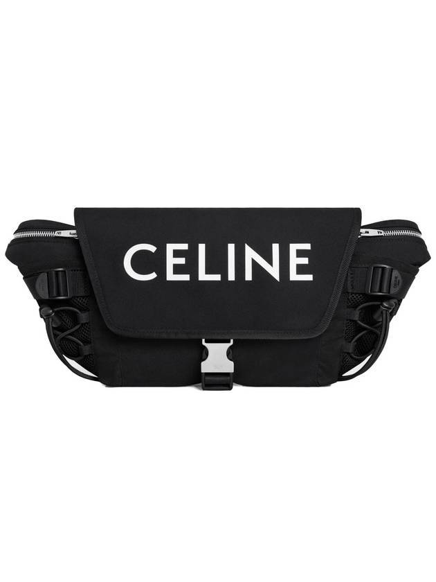 CELINE Logo Print Small Nylon Belt Bag Black