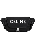 CELINE Logo Print Small Nylon Belt Bag Black