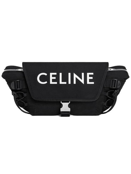 CELINE Logo Print Small Nylon Belt Bag Black