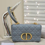 DIOR SMALL CARO BAG GRAY SUPPLE CANNAGE CALFSKIN