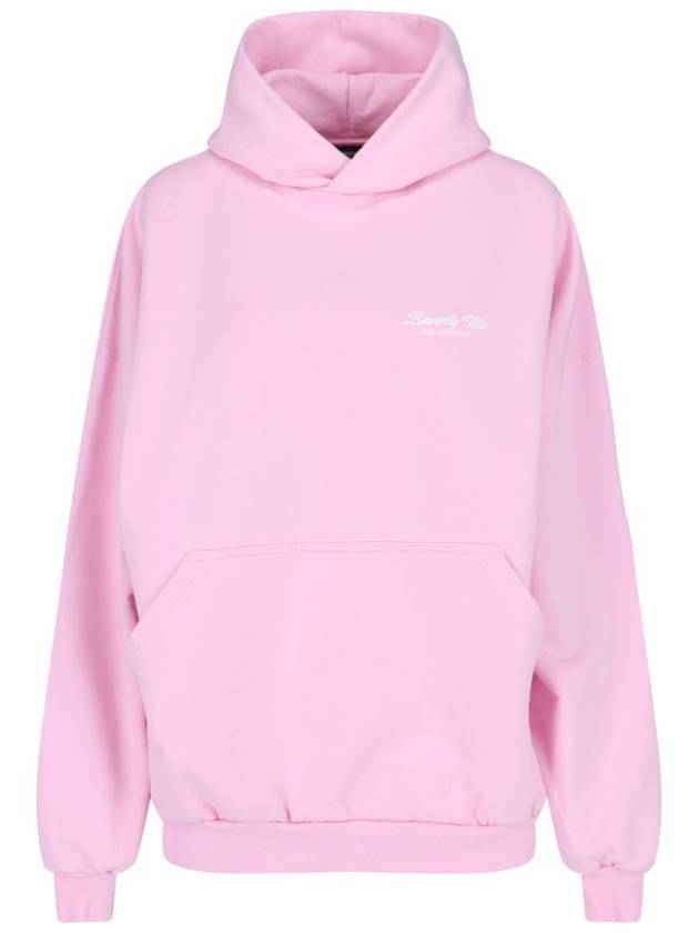 Balenciaga Beverly Hills Embroidered Hooded Top Pink