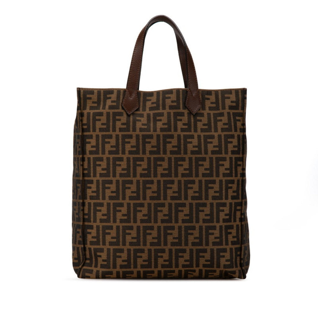Fendi Zucca  Leather Canvas Handbag Tote Bag ()